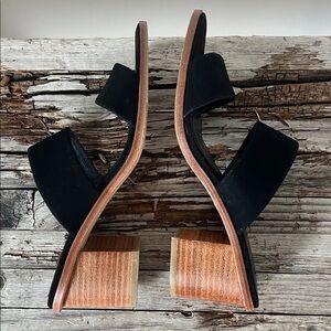 JOIE Elegant Black Women's Heeled Sandals Leather EU 39 1/2